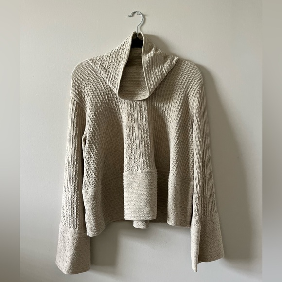 SOLD!!! LULULEMON Cotton Blend Retreat Yourself Pullover LS High Neck Top M/L - Picture 2 of 3